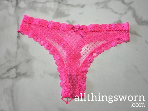 Hot Pink Lace Thong