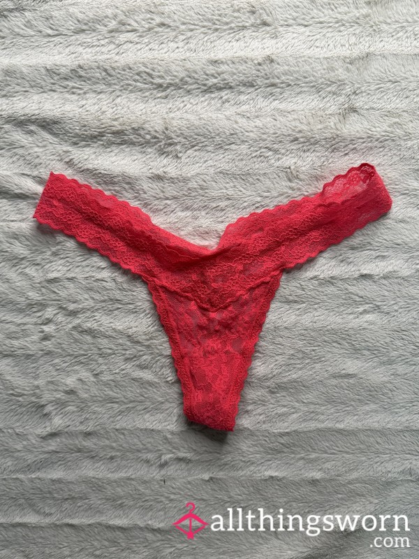 Hot Pink Lace Thong