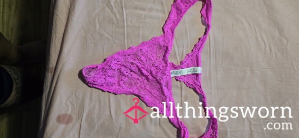 Hot Pink Lace Thong