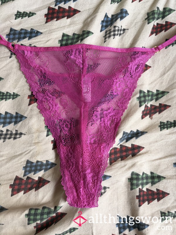 Hot Pink Lace Thong!