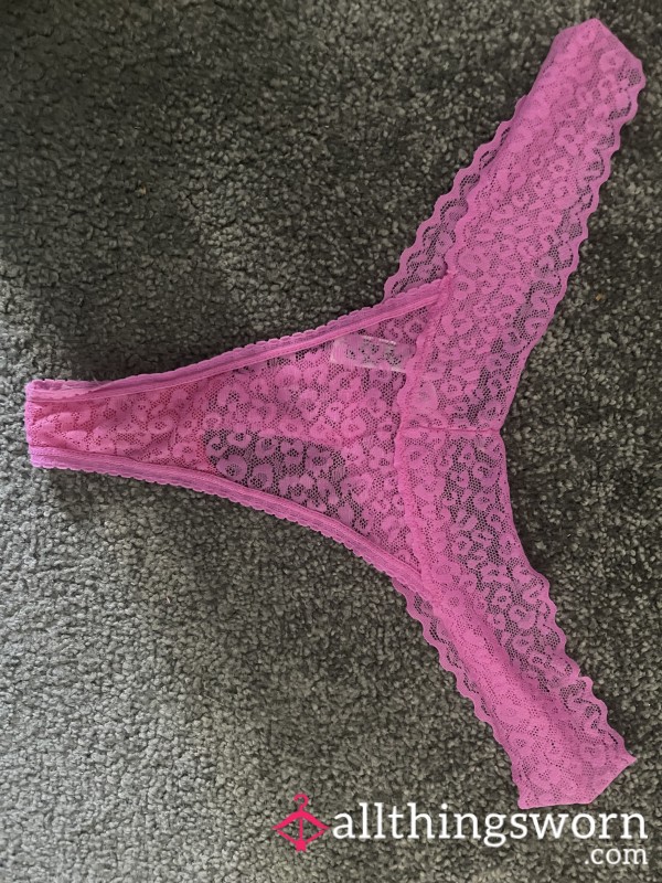 Hot Pink Lace Thongs