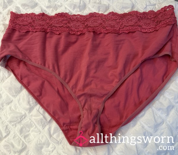 Hot Pink Lace Worn Panties