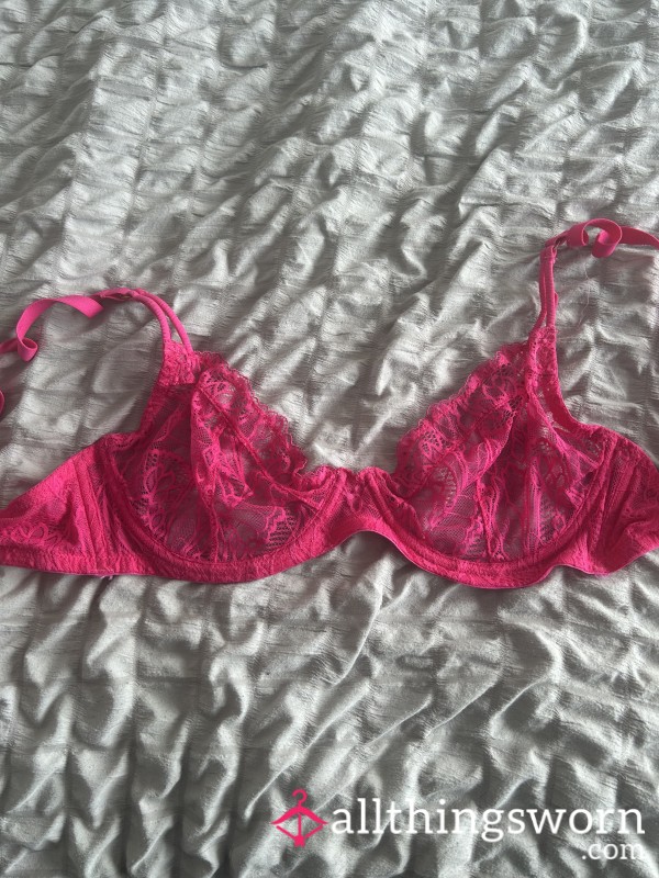 Hot Pink Lacy Bra
