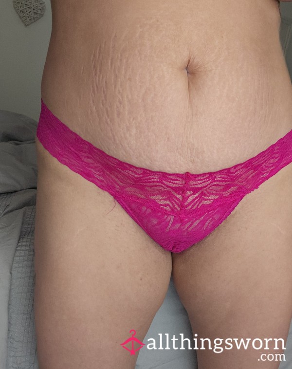 Hot Pink Lacy Thong