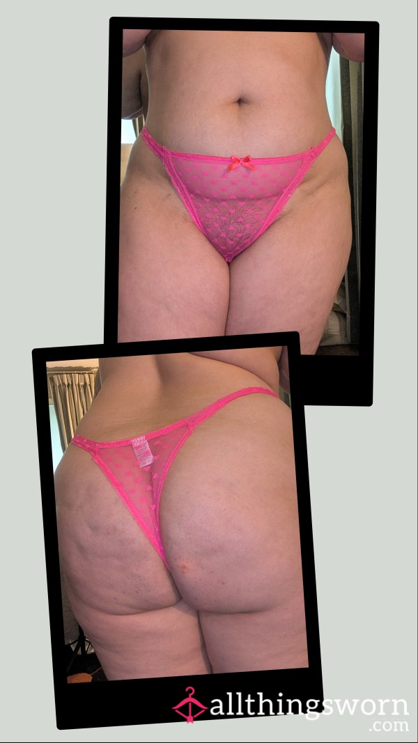Hot Pink Lacy Thong