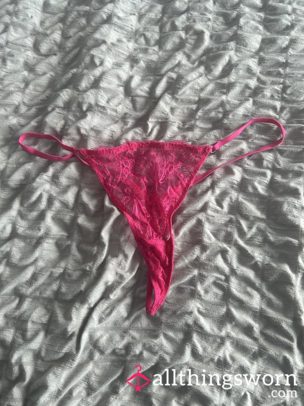 Hot Pink Lacy Thong