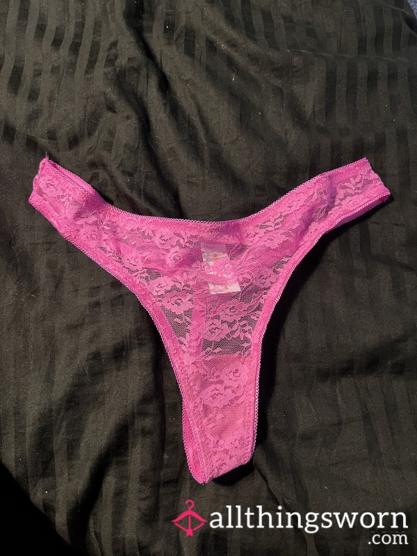 Hot Pink Lacy Thongs