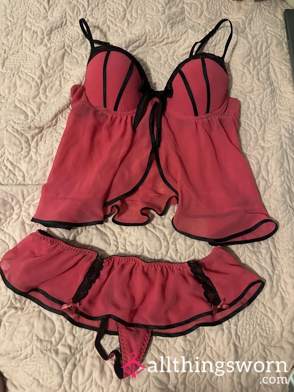 Hot Pink Lingerie Set