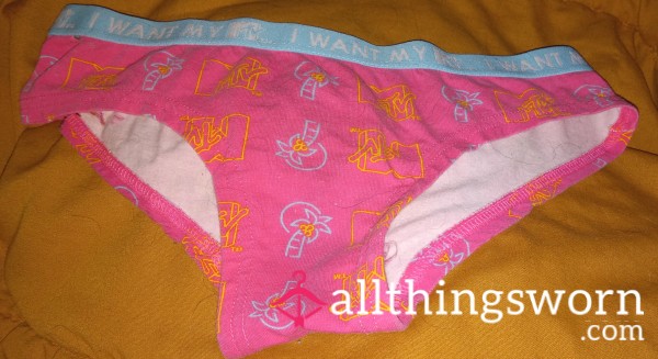 Hot Pink, Old And Ragged, "I Want My MTV" Panties. Size Small.  $25 For 2 Days.
