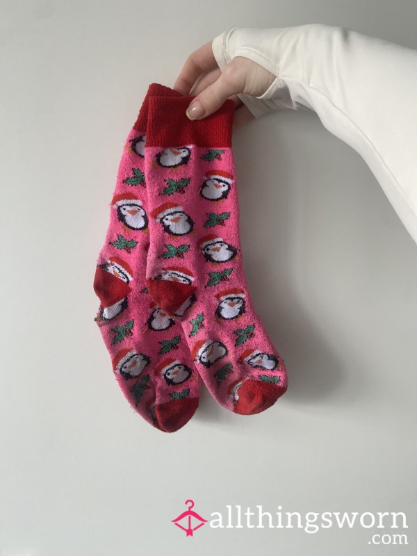 Hot Pink Penguin Socks