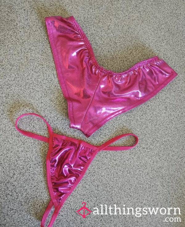 💖 Hot Pink Shimmer Bikini Bottoms 💖