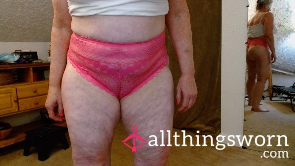 Hot Pink Stretchy Lace Brief Size 2x