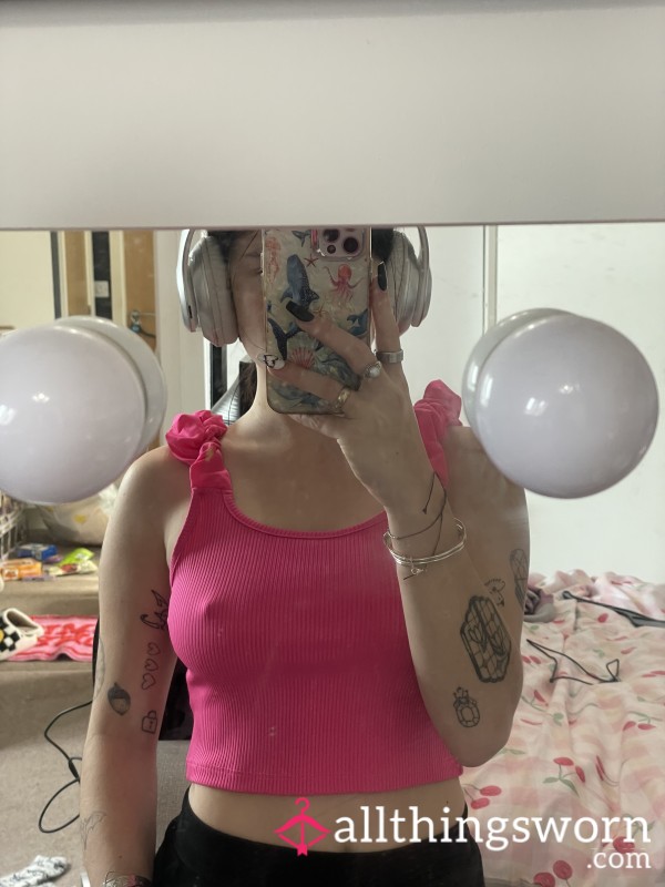 Hot Pink Tank Top 🩷 - Ft. My Natural Perky Nipples