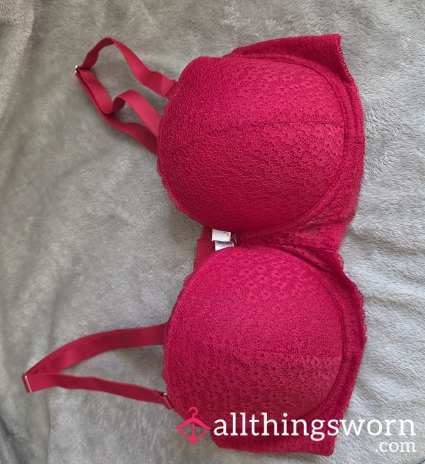 Hot Pink Textured Padded Bra