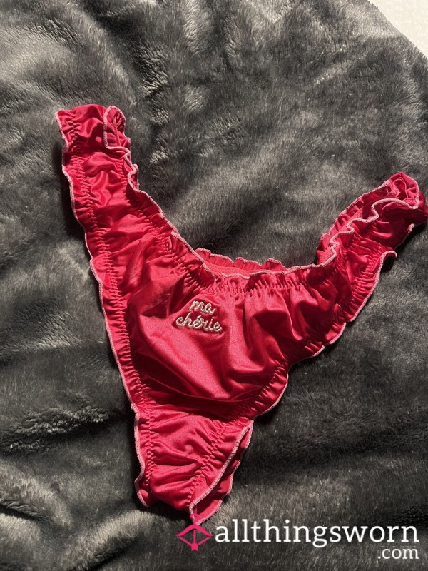 Hot Pink Thrill Satin Thongs🩷