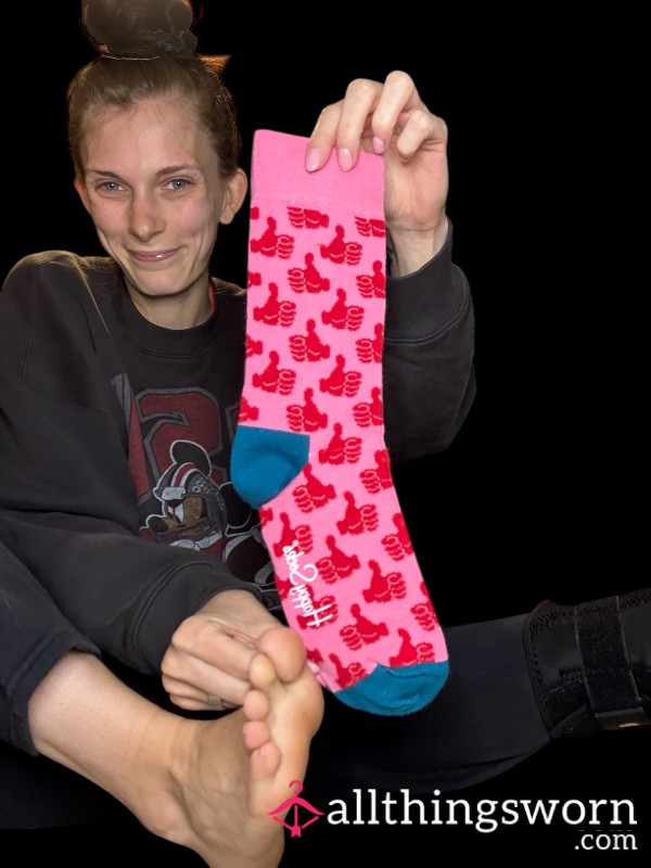 Hot Pink, Thumbs Up Tube Sock