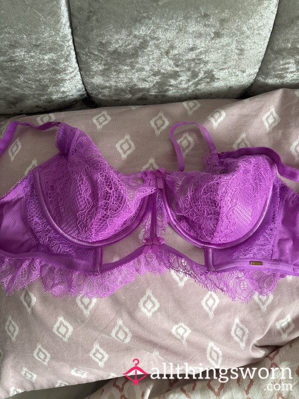 Hot Purple Lacey Bra