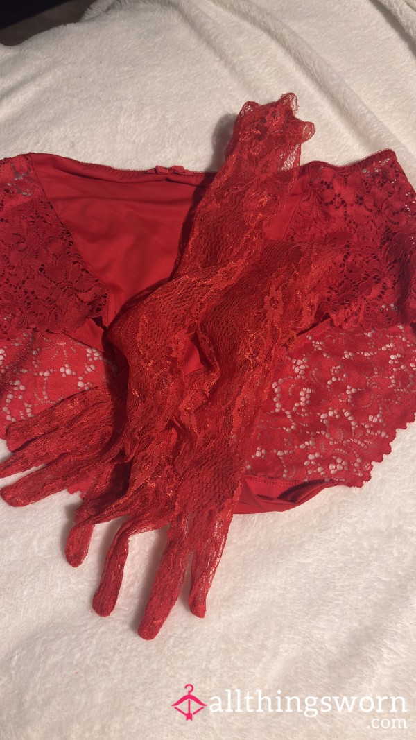 Hot Red Lacey Panties