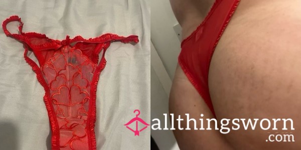 Hot S**y Red Heart Thong