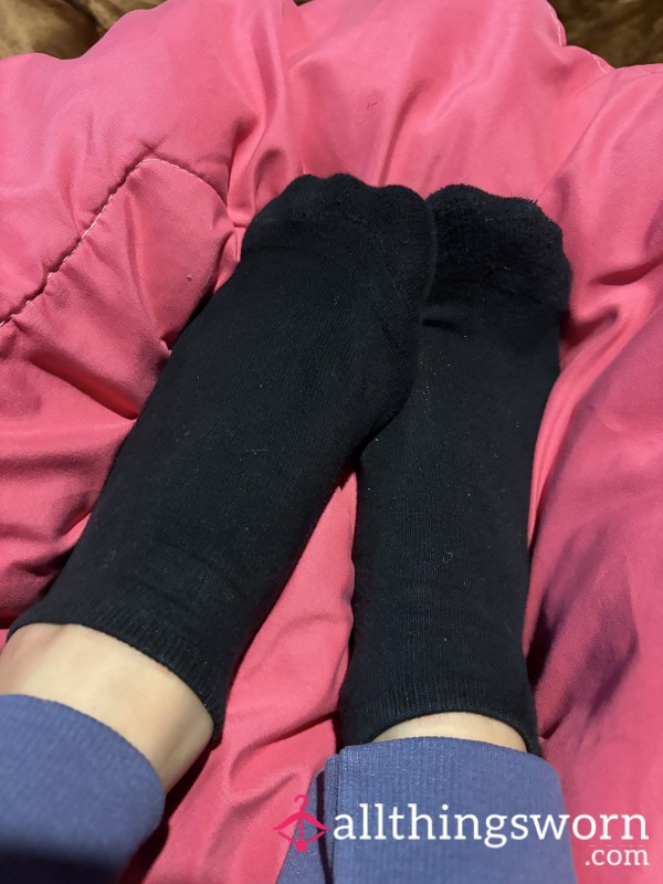 Hot, Stinky, Sweaty Black Ankle Socks