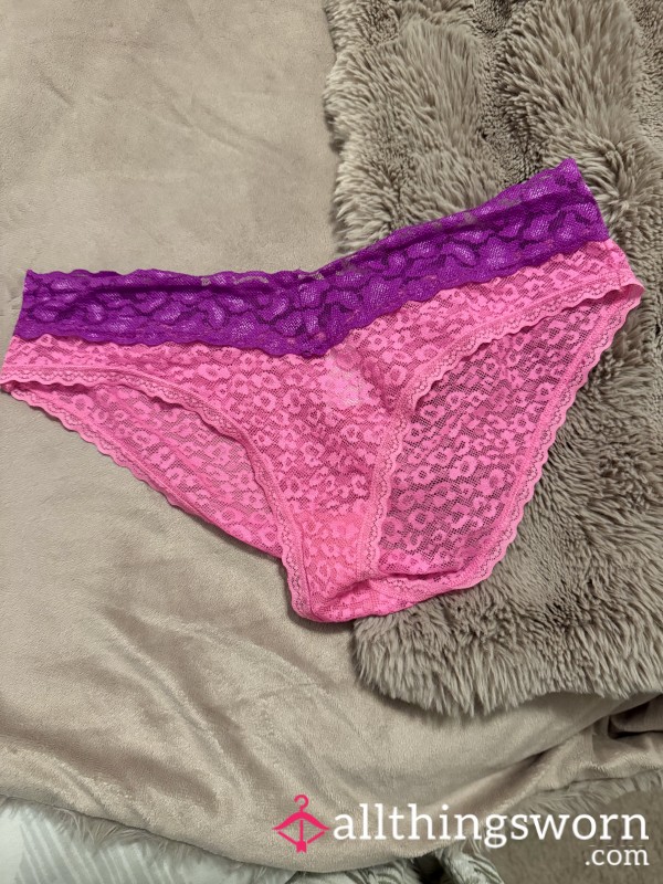 Hot, Sweaty, Pink Lace Panties