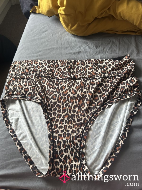 Huge Full Back Panties 😈 - Orange/brown/leopard Print