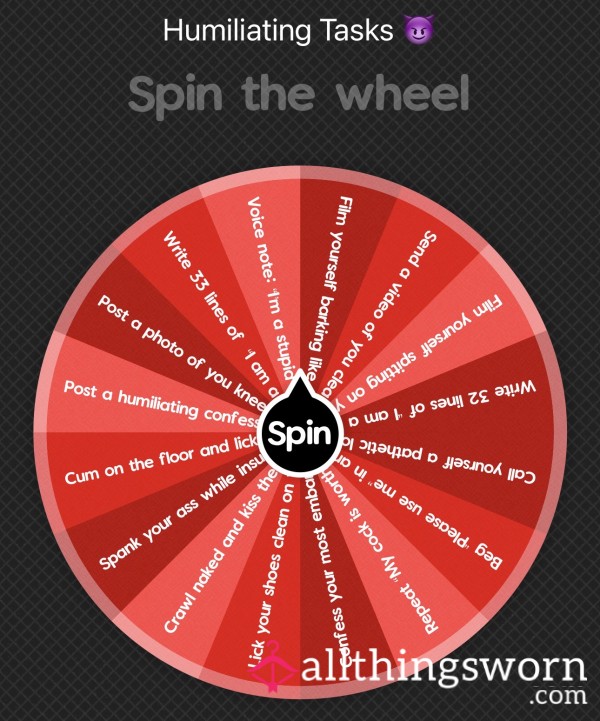 Humiliation Spin The Wheel – 😈 Filthy Degradation Tasks