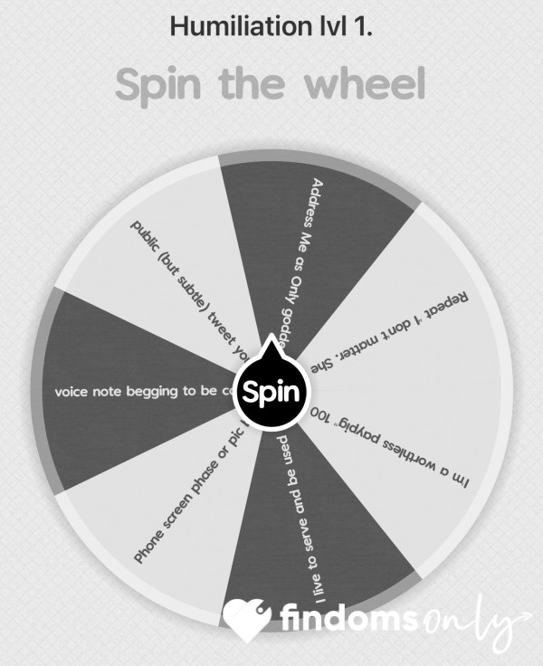 Humiliation Task Spin The Wheel. Lvl 1.