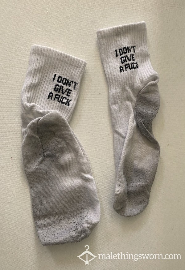 'I Don't Give A F**k' Socks Filthy Smelly AF 3 Weeks Worn Socks