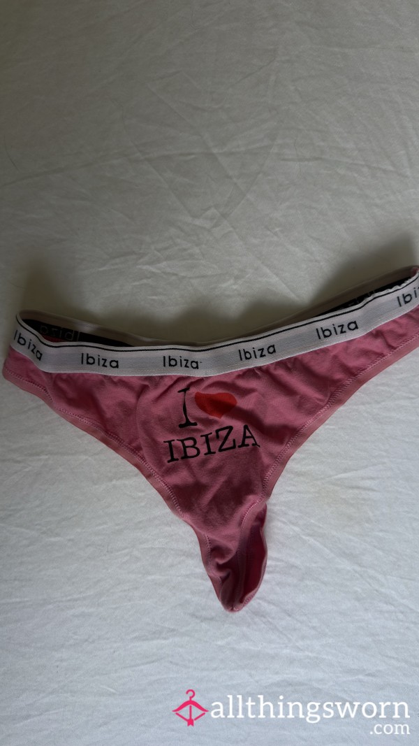 I Love Ibiza Pink Girls Worn Panties