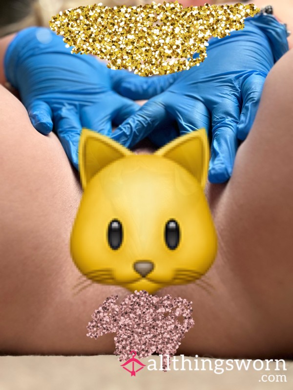 I Spread My Pretty Pink Pu**y For You While Wearing My Blue Nitrile Gloves 😈