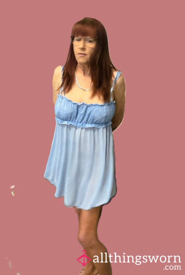 ICollection Baby Blue Sheer Lace & Mesh Babydoll