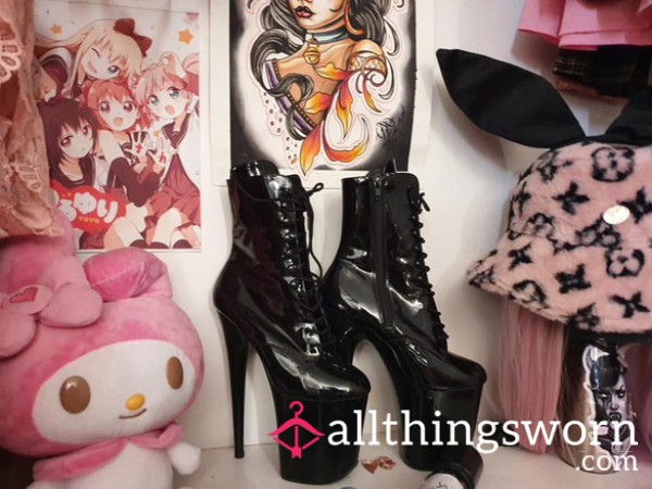 Iconic Black Latex Pleaser Boots 🖤✨