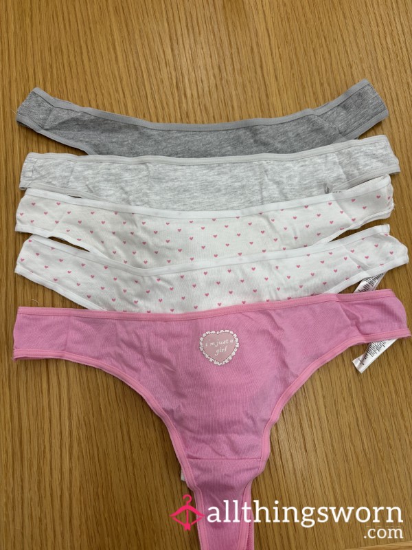I’m Literally Just A Girl ! Cotton Thongs 🩷
