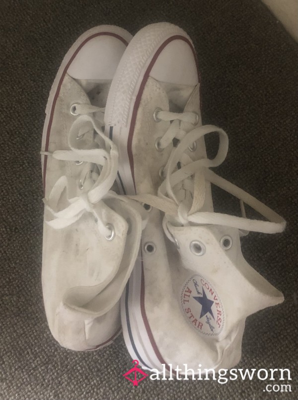 Indulge Your Fetish — Well-Worn White Converse (Size 8)
