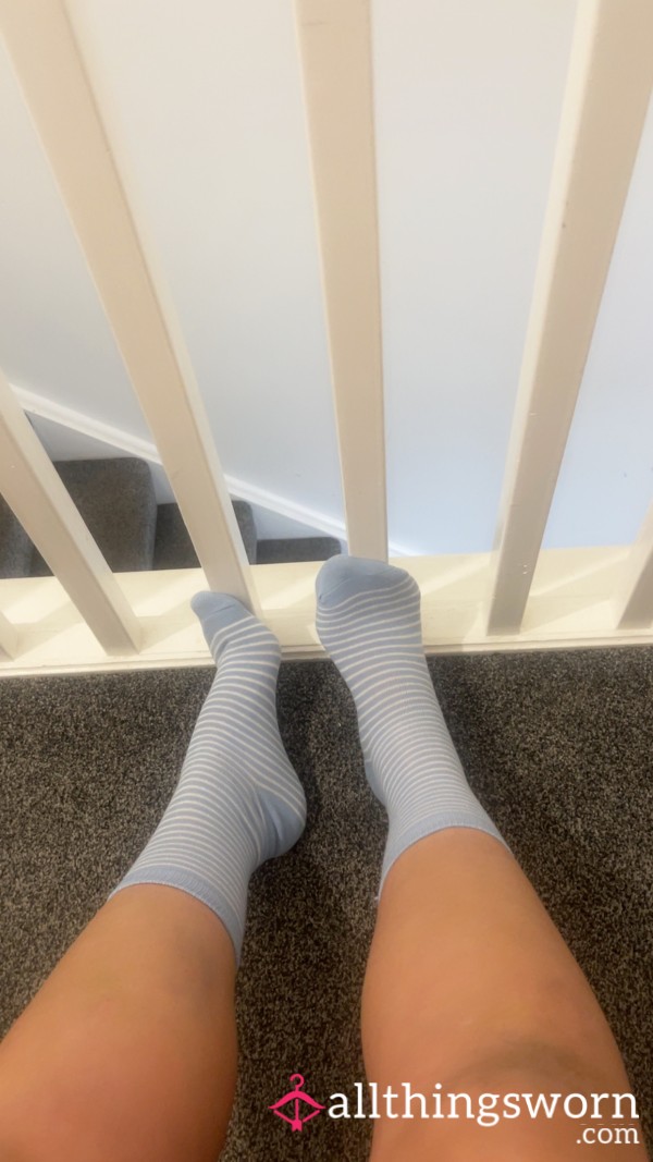 🍋 💛 Infused - Blue & White Stripe Socks