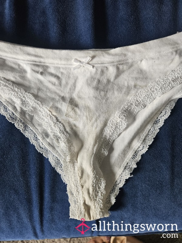 Innocent White Panties, F**ked, Soaked, & Stuffed