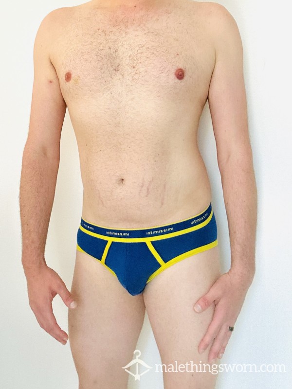 INTIMISSIMI Brief Blue/yellow Trim