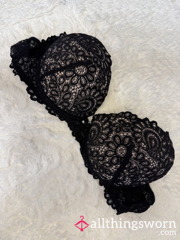 Intricate Black Lace & Rhinestone Details ✨