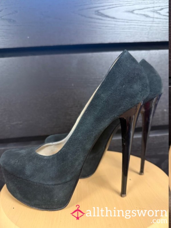 ITALIAN, SUEDE, HIGH HEEL, OLD, SMELLY SHOES