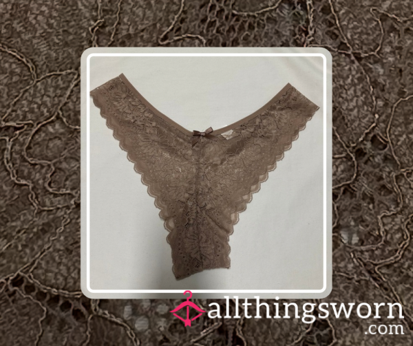 Soft Mocha ⋆ 24 Hour Worn Lace Panties