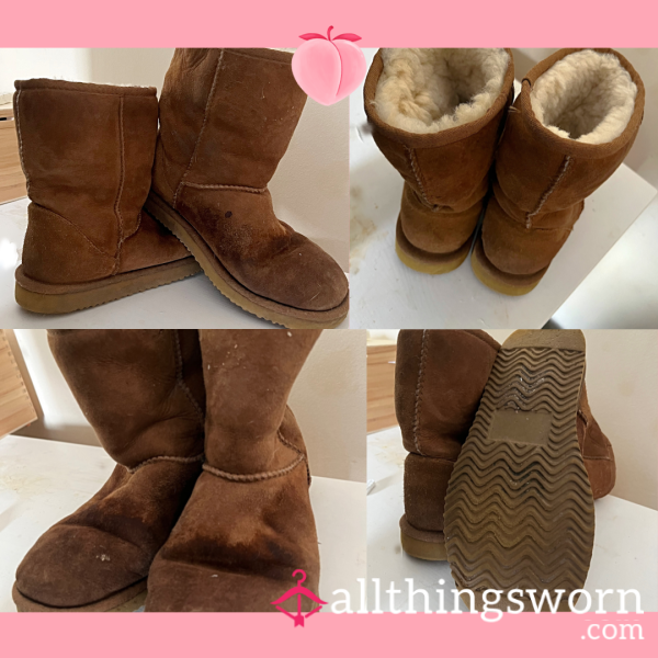 𝑶𝑳𝑫 𝑺𝑳𝑰𝑷𝑷𝑬𝑹 𝑩𝑶𝑶𝑻𝑺 - VERY Worn Out Slipper Boots UK 4.5
