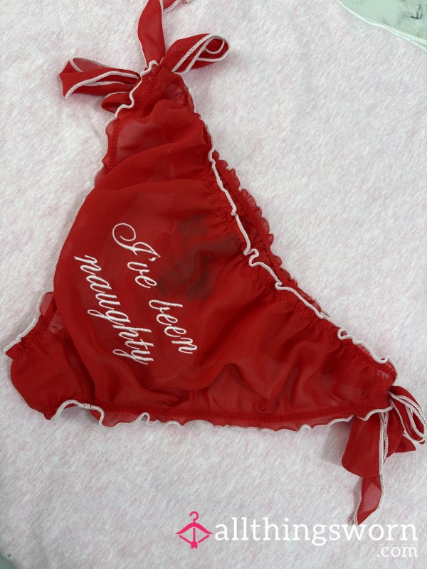 “I’ve Been Naughty” Red Frilly Ann Summers Panties