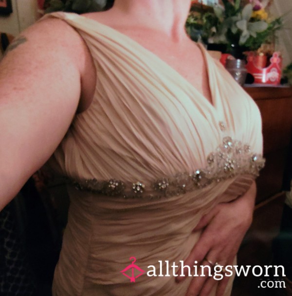 Jean Delys Rhinestone Evening Dress