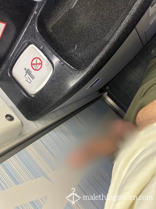 Jerk-Off & C*m In Airplane