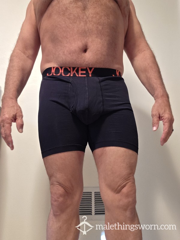 Jockey Boxer Briefs - Black With Red Letters