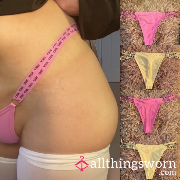 Juicy Couture Double Strap Thong 🖤 24 Hour Wear And Proof Of Wear 📸 Included 🖤