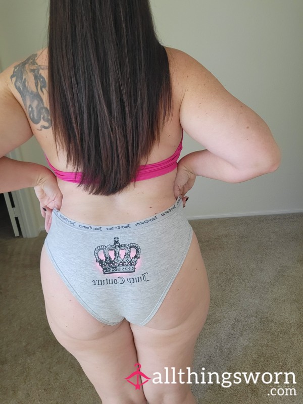 Juicy Couture Grey Cotton Bikini Panties