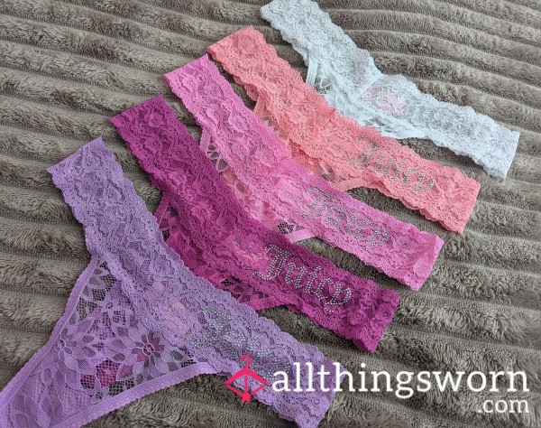 Juicy Couture Lacey Diamante Thong - 2 Day Wear