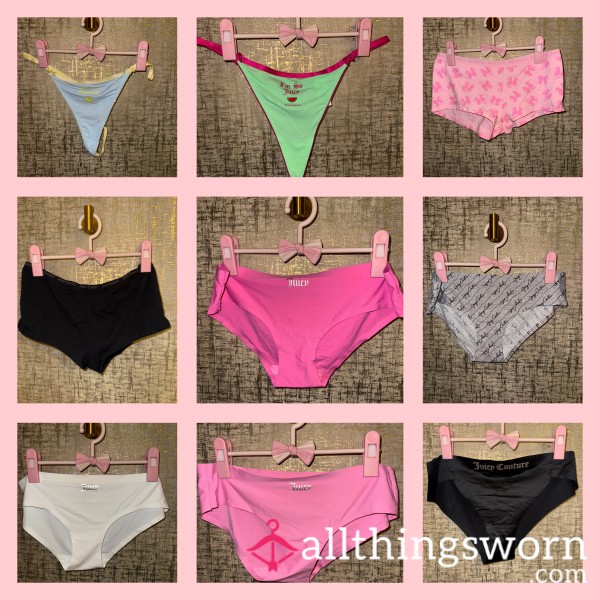 Juicy Couture Panty Sniffers Favourites All Worn For 24 Hours Shipping Included Message Me To Pick Your Pair😍💦